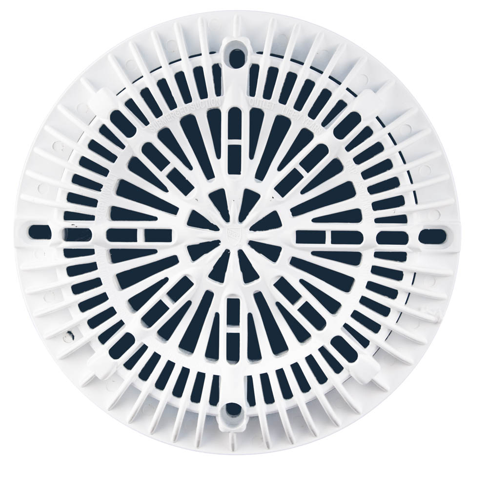 8 In Galaxy Drain Cover W/Screws-White - MAIN DRAINS